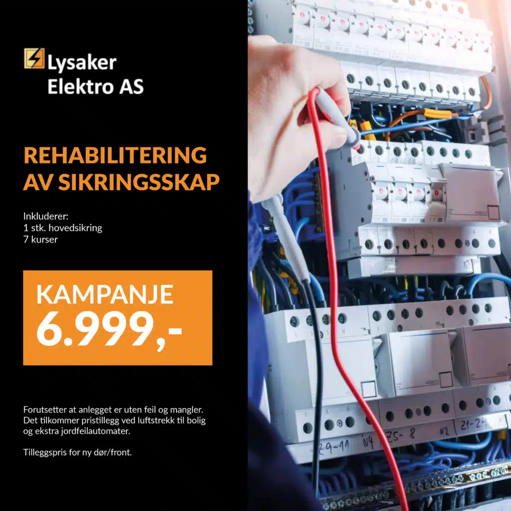 Lysaker Elektro sikringsskap annonse